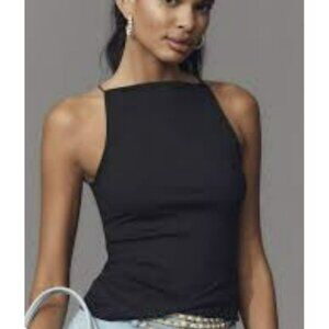 Anthropologie Maeve Black Square Neck Top NWT
